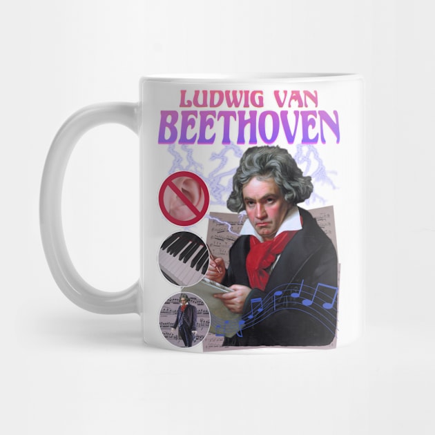 BEETHOVEN RAP TEE Ludwig Van Beethoven Cool Vintage Retro 90's Graphic Classical Composer Band T-Shirt Version 2 by blueversion